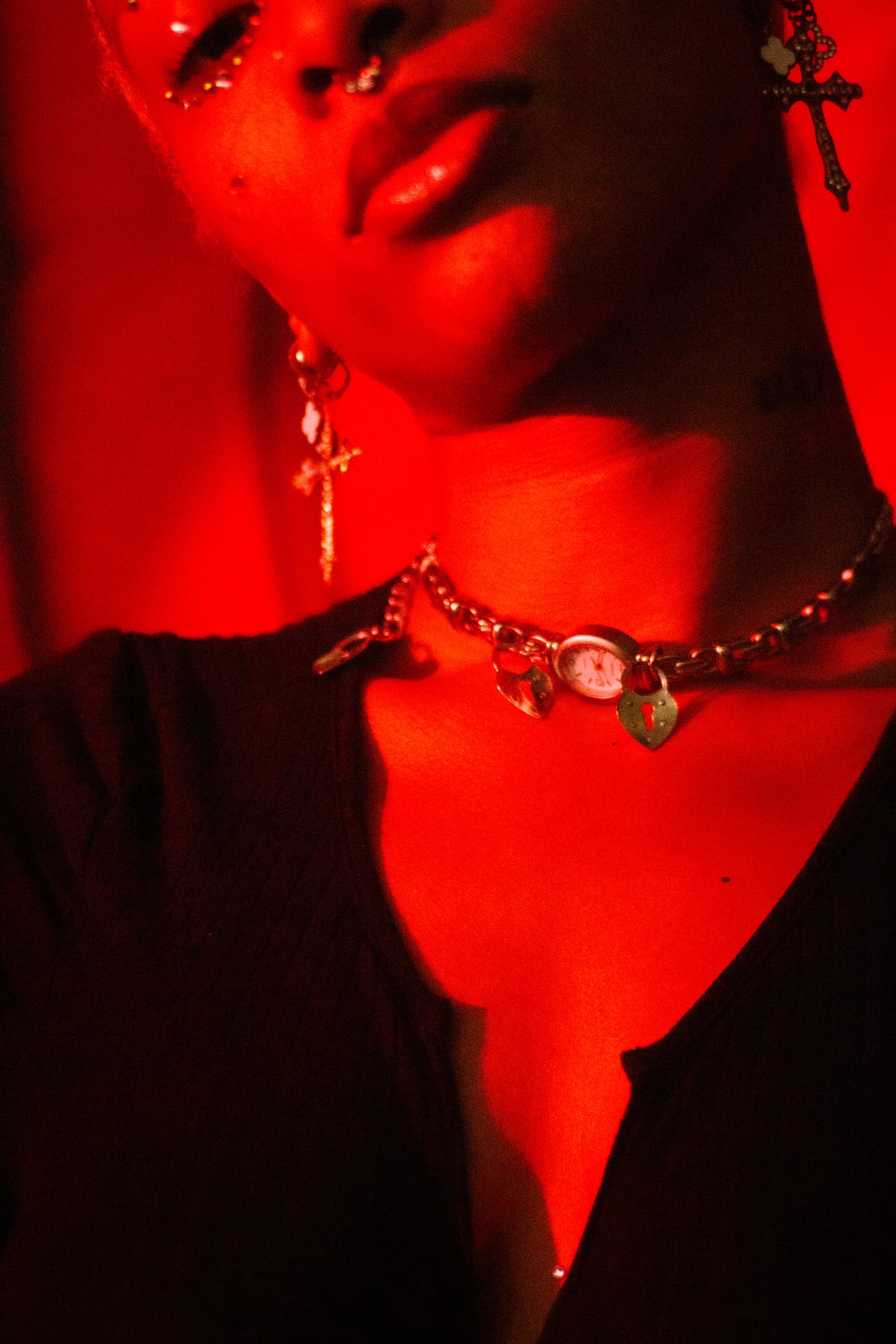 Twisted Hearts Face Watch Chain